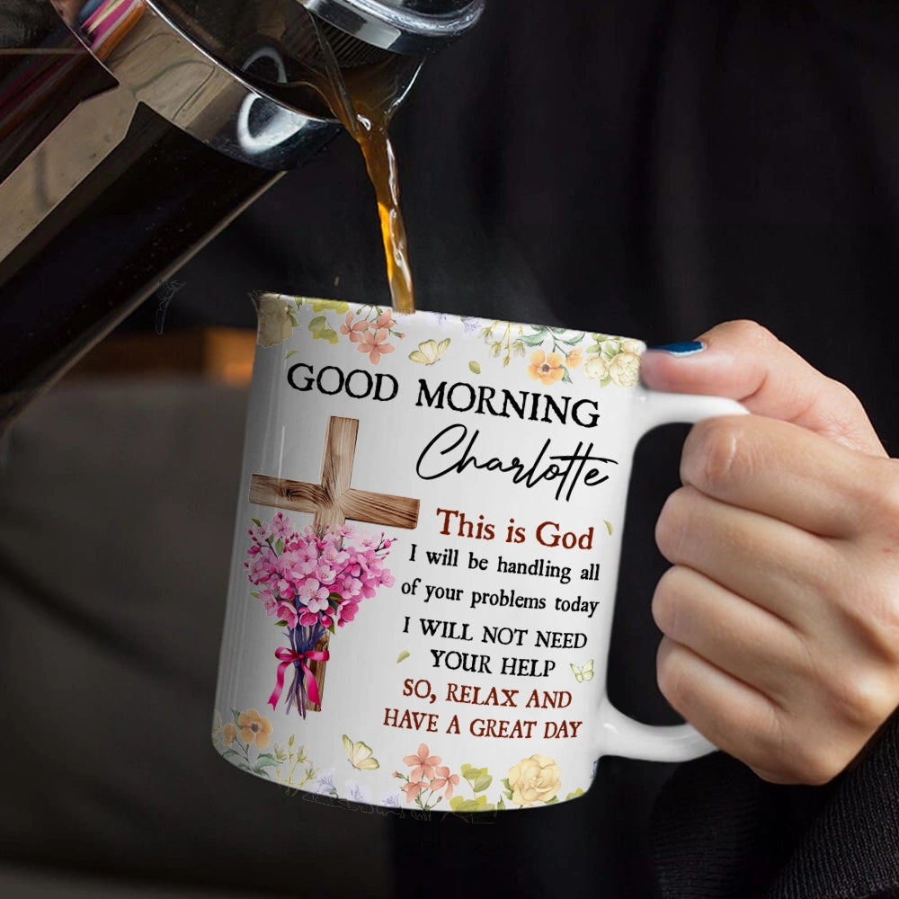 Gift For Yourself, Happy, Gift For Women, Gift For Men, Christian, Top Market - Birth Flower Bouquet Good Morning This Is God - Personalized Mug