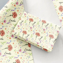 Family,Gift For Women,Happy - Birth Flower Custom Name Family Daughter Sister - Personalized Wrapping Paper