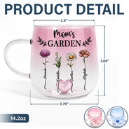 Gift For Grandma, Gift For Mother, Gift For Wife, Gift For Women, Happy - Birth Flower Grandma's Garden - Personalized Gradient Glass Mug