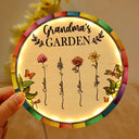 Gift For Mother,Gift For Grandma,Love - Birth Flower Grandma's Garden - Personalized LED Light Wooden Plaque