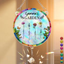 Gift For Mother,Gift For Grandma,Love,Gift For Wife - Birth Flower Grandma's Garden - Personalized Rainbow Suncatcher With Crystal Ball Prism