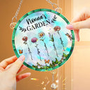Gift For Mother,Gift For Grandma,Love,Gift For Wife - Birth Flower Grandma's Garden - Personalized Rainbow Suncatcher With Crystal Ball Prism