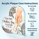 New Mom,New Dad,New baby,Gift For Mother,Love,Happy - Birth Flower Great Job New Mom - Personalized Heart Shaped Acrylic Plaque