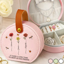 Gift For Yourself,Travel,Gift For Women,Summer,Happy - Birth Flower Grow An Old Friend - Personalized Jewelry Box With Handle