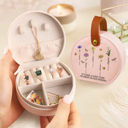 Gift For Yourself,Travel,Gift For Women,Summer,Happy - Birth Flower Grow An Old Friend - Personalized Jewelry Box With Handle