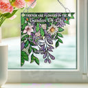 Happy,Gift For Bestie,Old Best friends,Gift For Sisters - Birth Flower Grow An Old Friend - Personalized Window Corner Suncatcher