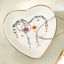 Gift For Mother,Gift For Grandma,Happy - Birth Flower If Nanas Were Flowers I'd Pick You - Personalized Heart Ring Dish