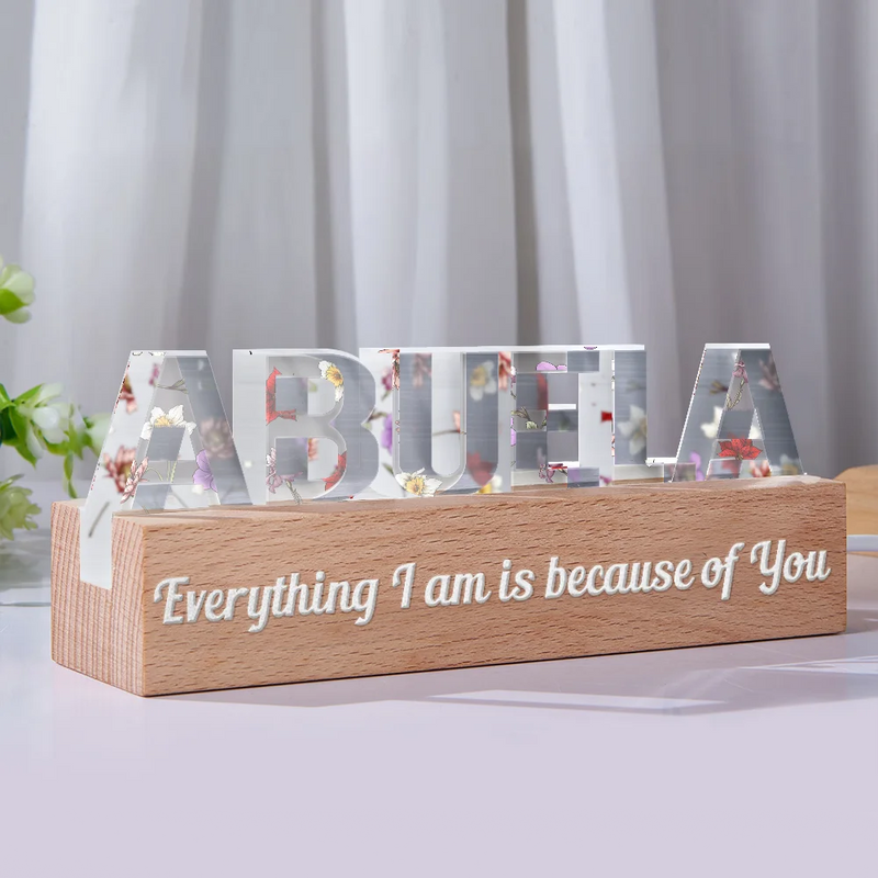 Gift For Mother - Birth Flower Mommy We Love You - Personalized Custom Shaped LED Light