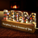 Gift For Mother - Birth Flower Mommy We Love You - Personalized Custom Shaped LED Light