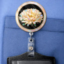 Nurse,Teacher,Gift For Women,Happy - Birth Flower Nacre Effect Custom Shape - Personalized Badge Reel