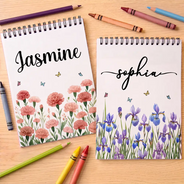 Confident, Gift For Children, Back To School, Gift For Daughter, Icon - Birth Flower Name For Daughter, Besties, Coworkers - Personalized Sketchbook