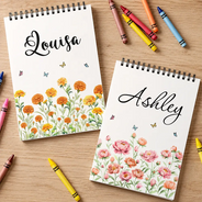 Confident, Gift For Children, Back To School, Gift For Daughter, Icon - Birth Flower Name For Daughter, Besties, Coworkers - Personalized Sketchbook
