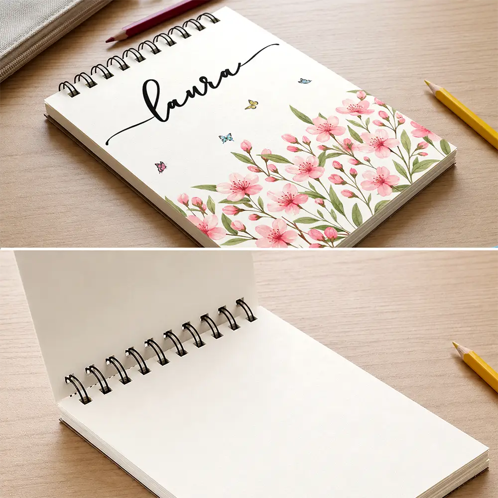 Confident, Gift For Children, Back To School, Gift For Daughter, Icon - Birth Flower Name For Daughter, Besties, Coworkers - Personalized Sketchbook