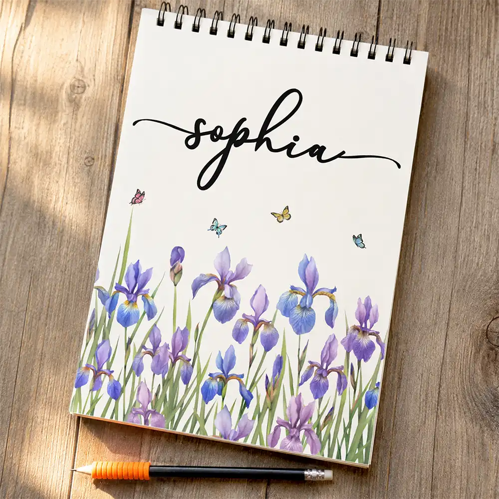 Confident, Gift For Children, Back To School, Gift For Daughter, Icon - Birth Flower Name For Daughter, Besties, Coworkers - Personalized Sketchbook