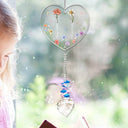 Gift For Sisters,Gift For Bestie,Old Best friends,Gift For Sibling,Love - Birth Flower Sisters Besties From The Same Garden - Personalized Heart Crystal Suncatcher