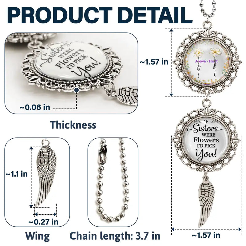 Gift For Sisters, Love - Birth Flower Sisters From The Same Garden - Personalized Photo Pendant Charm