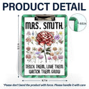 Birth Flower Stained Glass Teacher's Garden Watch Them Grow - Personalized Acrylic Clipboard