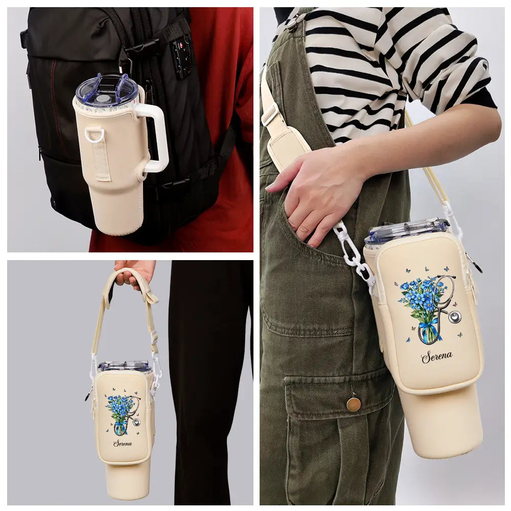 Stéthoscope Fleur de Naissance - Sac porte-bouteille personnalisé