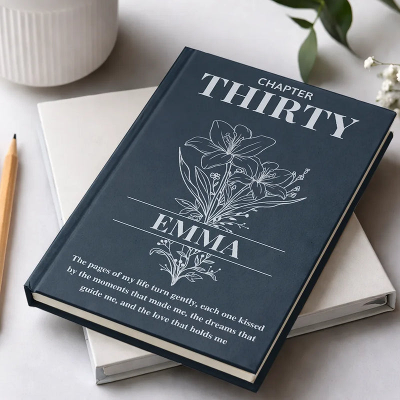 Gift For Mother, Gift For Daughter, Love - Birth Flower The Pages Of My Life Turn Gently - Personalized Hardcover Journal