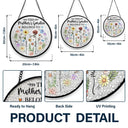 Gift For Yourself,Gift For Women,Gift For Mother,Gift For Grandma - Birth Flower This Grandma's Mom's Garden Belongs - Personalized Stained Glass Window Hanging Suncatcher