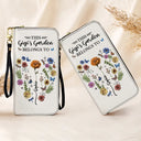 Gift For Yourself, Gift For Women, Gift For Mother, Gift For Grandma, Love - Birth Flower This Grandma's Mom's Garden Belongs - Personalized Leather Long Wallet