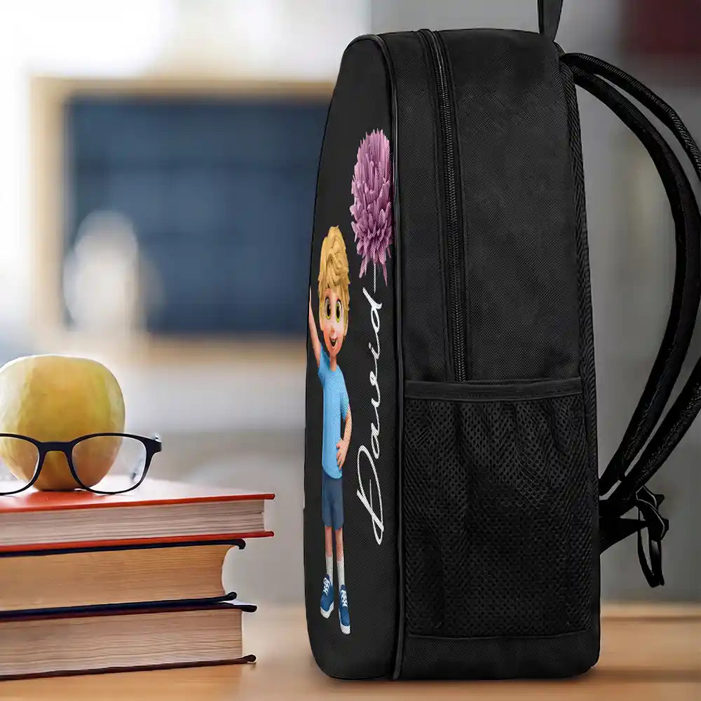 Top Market,Adorable,Back To School,Gift For Kids,Vector - Birth Flower & Adorable Kid - Personalized Kids Backpack