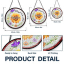 Gift For Grandma, Love - Birth Flowers Bless to Be Called - Personalized Stained Glass Window Hanging Suncatcher