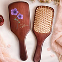 Gift For Wife,Gift For Girlfriend,Gift For Women,Gift For Yourself,Gift For Aunt,Gift For Mother,Gift For Grandma,Gift For Daughter,Gift For Sisters,Gift For Bestie,Happy - Birth Flowers Bloom Where You're Planted - Personalized Wooden Hair Brush
