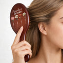 Gift For Wife,Gift For Women,Gift For Mother,Gift For Grandma,Happy - Birth Flowers Grandma's Garden - Personalized Wooden Hair Brush