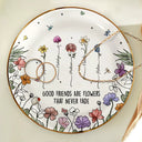 Birth Flowers Grow An Old Friend - Personalized Round Ring Dish