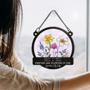 Happy, Gift For Bestie, Old Best friends, Gift For Sisters - Birth Flowers Grow An Old Friend - Personalized Window Hanging Suncatcher Ornament