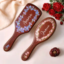 Gift For Wife,Gift For Girlfriend,Gift For Women,Gift For Yourself,Gift For Aunt,Gift For Mother,Gift For Grandma,Gift For Daughter,Gift For Sisters,Gift For Bestie,Happy - Birth Flowers Women Girl Bestie Sister Mom - Personalized Wooden Hair Brush