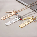 Gift For Mother, Mom - Daughters (Adult), Love - Birth Month Flower And Gemstone For Mom And Kids - Personalized Birthstone Charm Necklace