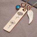 Gift For Mother, Mom - Daughters (Adult), Love - Birth Month Flower And Gemstone For Mom And Kids - Personalized Birthstone Charm Necklace