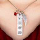 Gift For Mother, Mom - Daughters (Adult), Love - Birth Month Flower And Gemstone For Mom And Kids - Personalized Birthstone Charm Necklace