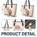 Gift For Yourself,Gift For Women - Birth Month Flower Blooming - Personalized Leather Tote Bag