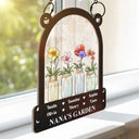 Christmas, Gift For Grandma, Gift For Mother - Birth Month Flower Blooming In Her Garden - Personalized Window Hanging Suncatcher Ornament
