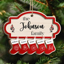 Parents,Family,Gift For Mother,Gift For Father,Gift For Grandpa,Gift For Grandma,Love,Christmas - Birth Month Flower Family Stockings - Personalized 2-Layered Wooden Ornament