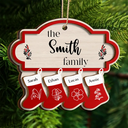 Parents,Family,Gift For Mother,Gift For Father,Gift For Grandpa,Gift For Grandma,Love,Christmas - Birth Month Flower Family Stockings - Personalized 2-Layered Wooden Ornament