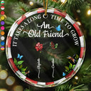 Gift For Bestie,Old Best friends,Love,Christmas - Birth Month Flower Grow An Old Friend - Personalized Circle Glass Ornament