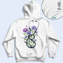 Gift For Women,Gift For Yourself,Non-Eng,Icon,Proud - Birth Month Flower Stethoscope Nurse - Personalized T Shirt