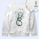 Gift For Women,Gift For Yourself,Non-Eng,Icon,Proud - Birth Month Flower Stethoscope Nurse - Personalized T Shirt