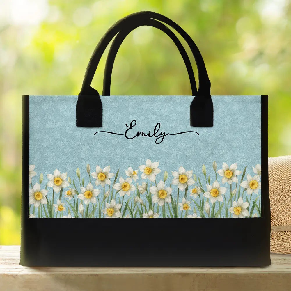 Gift For Yourself, Gift For Women, Happy - Birth Month Flower Watercolor Blooming In Love - Personalized Canvas Tote Bag