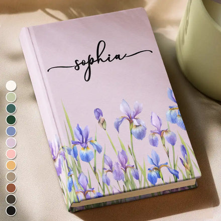 Birth Month Flower Watercolor Blooming In Love - Personalized Hardcover Journal