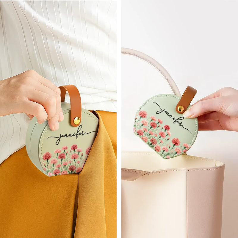 Gift For Yourself, Gift For Women, Happy - Birth Month Flower Watercolor Blooming In Love - Personalized Jewelry Box With Handle