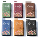 Gift For Women,Gift For Men,Gift For Yourself,Happy,Travel - Birth Month Flower Watercolor Blooming In Love - Personalized Leather Cable Bag