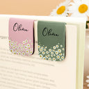 Gift For Yourself,Gift For Women,Happy,Gift For Men - Birth Month Flower Watercolor Blooming In Love - Personalized Leather Magnetic Bookmark