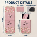 Gift For Yourself,Gift For Women,Happy,Gift For Men - Birth Month Flower Watercolor Blooming In Love - Personalized Leather Magnetic Bookmark