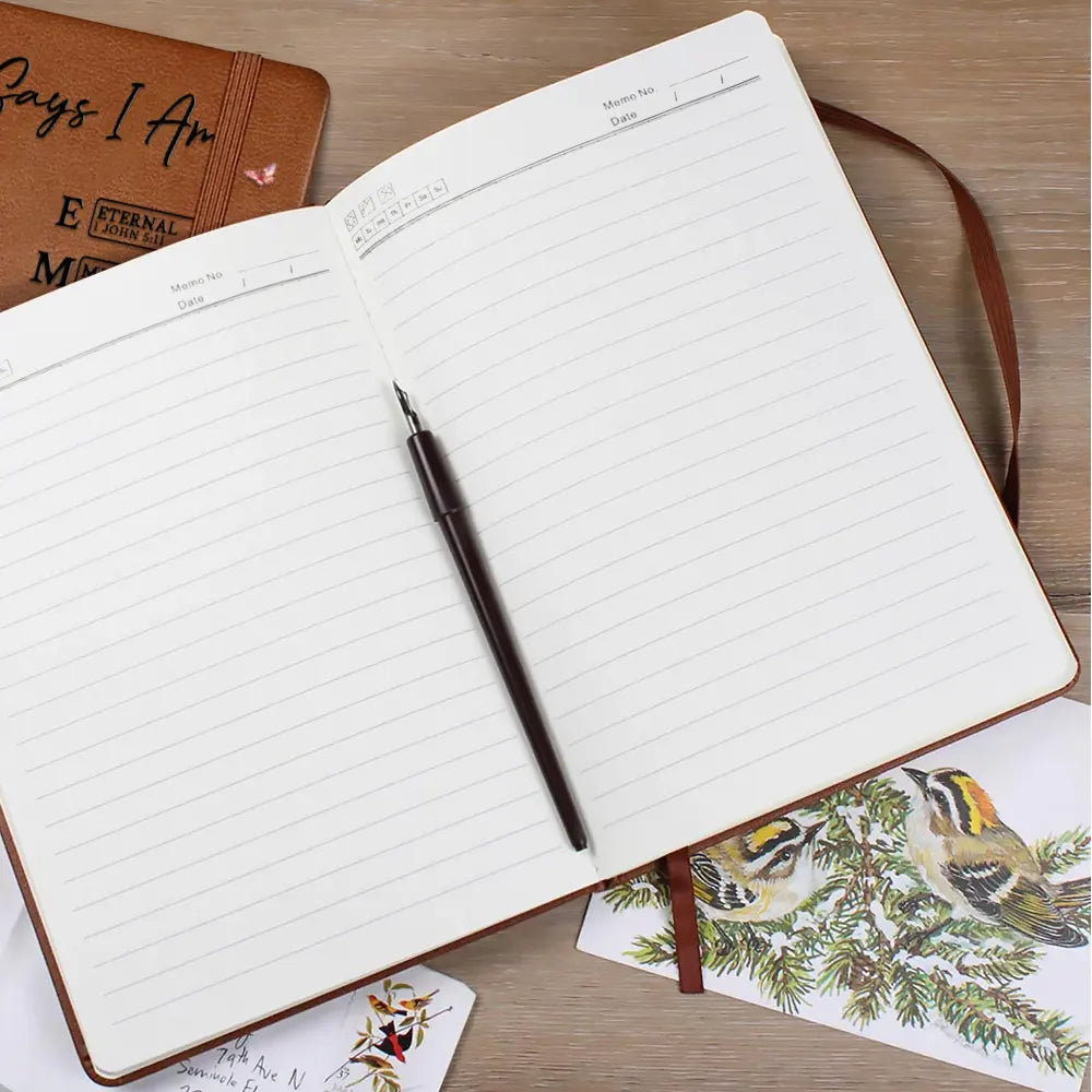 Gift For Yourself, Gift For Women, Happy - Birth Month Flower Watercolor God Says I Am - Personalized Leather Journal