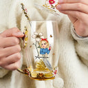 Gift For Yourself,Gift For Women,Happy,Gift For Mother,Gift For Grandma - Birth Month Flower Woman - Personalized Glass Flower Tea Cup